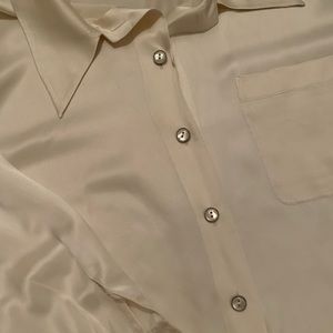 Vintage Long-sleeve, 100% Silk Blouse - 16W